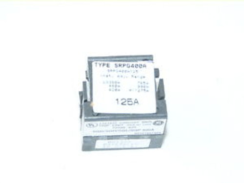 New General Electric GE SRPG400A125 Spectra Rating Plug 125 amp