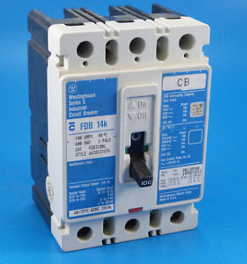 Westinghouse FDB3100L 100A 3-Pole 600V Circuit Breaker 1 YEAR WARRANTY