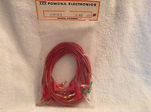 NEW POMONA 2860-18-2 RED 90 DEG MINI BANANA STACKABLE PATCH CORD