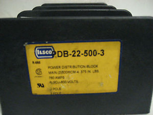 ILSCO  POWER DISTRIBUTION TERMINAL BLOCK  PDB-22-500-3                   YH-201