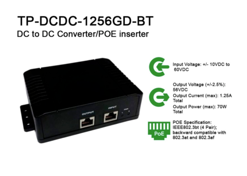 Tycon Power 10Vdc To 60Vdc 802.3Bt Poe Inserter Tp-Dcdc-1256Gd-Bt Fast Ship