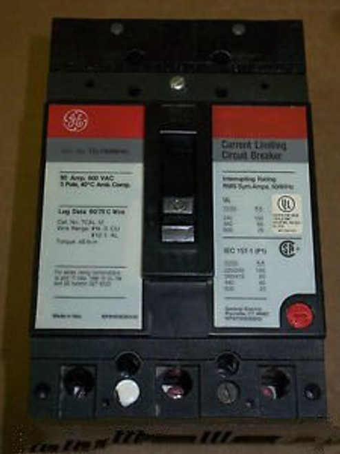 GE TEL 3 pole 60 amp 600v TEL136060WL Circuit Breaker Chipped