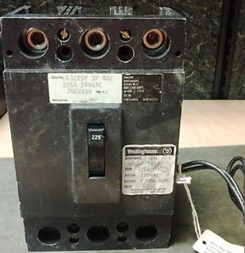 Cutler Hammer CA3225Y Circuit Breaker  3 POLE 225 AMP 240 VOLT 10 Shunt Trip