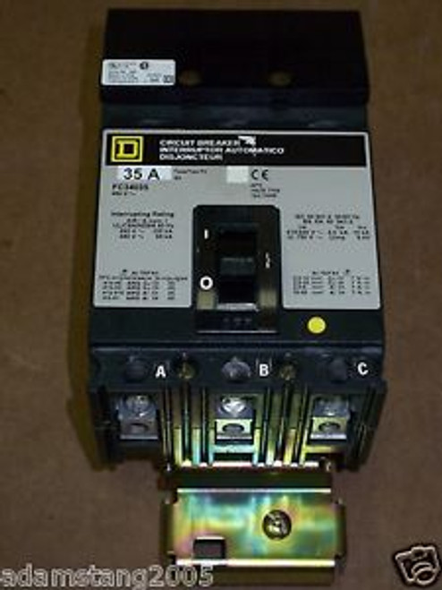 Square D FC 3 pole 35 amp 480v FC34035 Circuit Breaker Square D FC 3 pole 35 amp 480v FC34035 Circuit Breaker