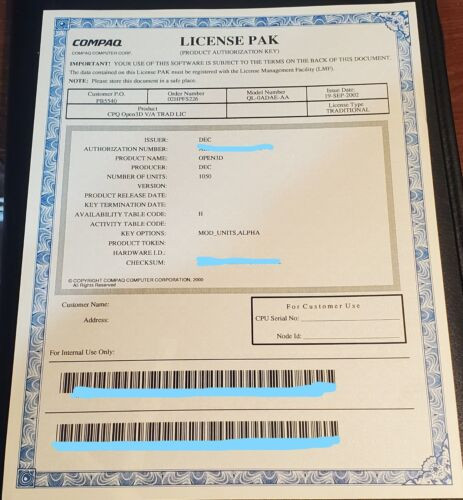 Compaq Ql-0Adae-Aa Cpq Open3D  V/A Trad License Open 3D