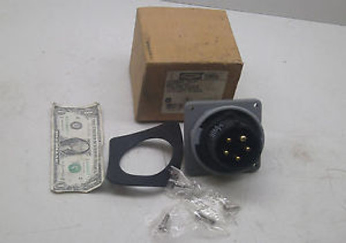New Hubbell Flanged Inlet Watertight Pin And Sleeve 520B5W 20A Amp 4 Pole 5 Wire