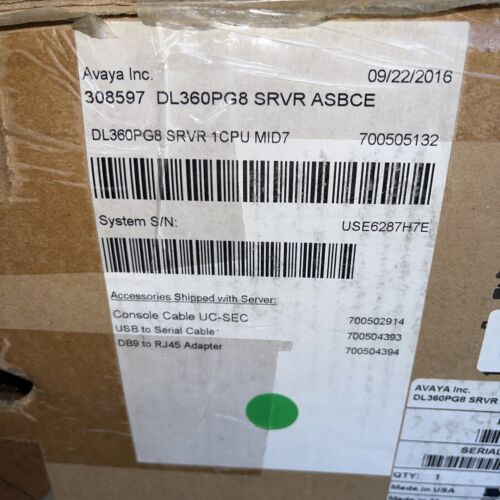 Avaya Hewlett Packard Dl360Pg8 Server Asbce 700505132 New Sealed