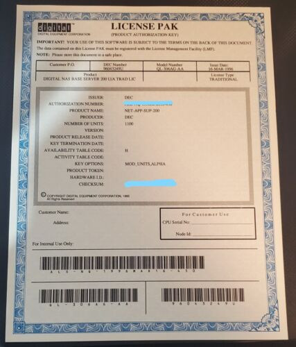 Digital Equipment Corp Ql-306Ag-Aa Nas Base Server 200 U/A Trad Lic Netappsup200