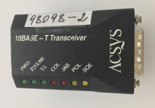 Acsys 98098-2 10Base-T Transceiver, 9-18Vdc, 150Ma