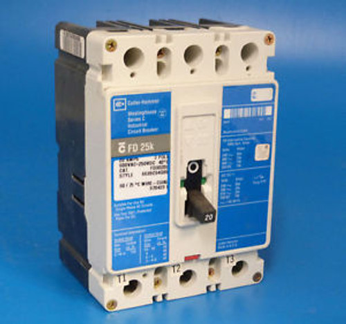 Cutler Hammer FD3020L 20A 3-Pole 600V Circuit Breaker 1 YEAR WARRANTY