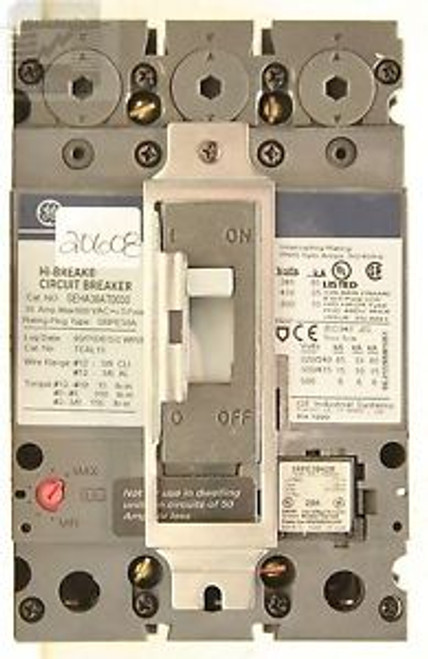 GE SEHA36AT0030 Spectra Hi-Break Circuit Breaker,SRPE30A20 (Has Lockout)