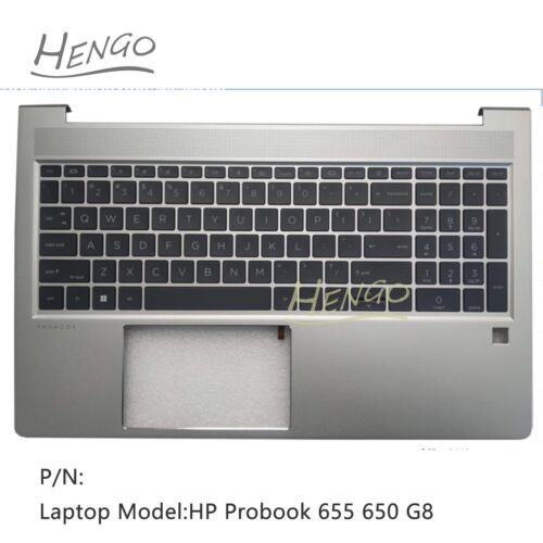 New For Hp Probook 655 650 G8 Palmrest Upper Case Kb Bezel + Backlit Us Keyboard