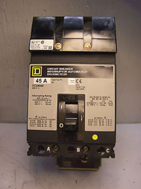 SQUARE D 25 AMP I LINE CIRCUIT BREAKER 480 VAC 3 POLE FC34025