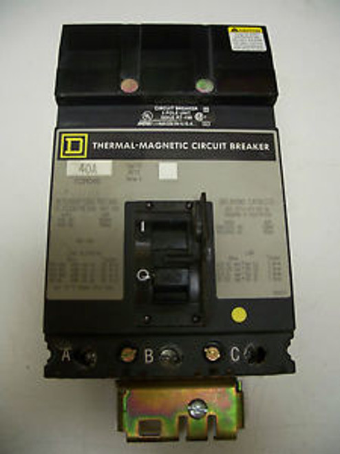 SQUARE D I-LINE CIRCUIT BREAKER CAT FC34040 40A/480V/3POLE