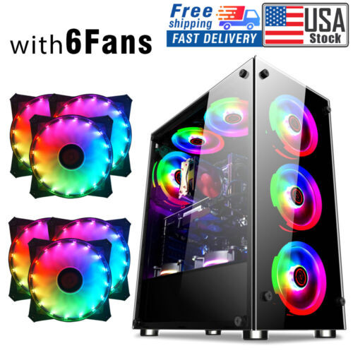 Usa Pc Case Gaming Computer Case Atx/Matx/Itx Mid Tower Case Side Panel Usb3.0