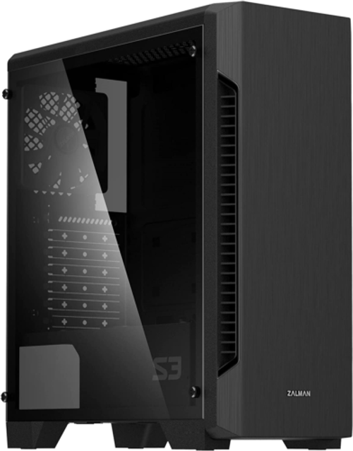 Zalman S3 Atx Mid Tower Computer Case W/ Tempered Glass Side Panels & 3X Pre-...