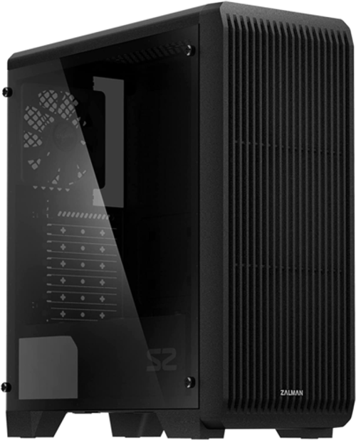 S2 Atx Mid Tower Computer Case With 3X Pre-Installed 120Mm Fan, Tinted Tempered