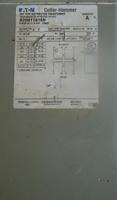 Cutler Hammer S20N11S16N, Transformer, 1.5 KVA, 240/480 - 120/240Volts,