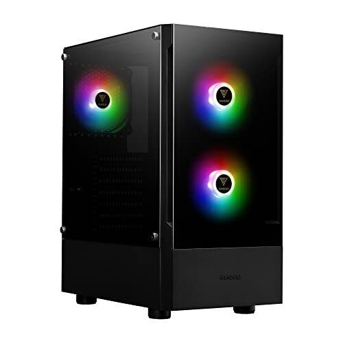 Rgb Gaming Atx Mid Tower Computer Pc Case With Side Tempered Glass Panel And