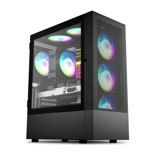 Vetroo A03 Pc Case Mid-Tower Atx/Micro-Atx Gaming Case W/ 3Pcs Argb Pwm Fans