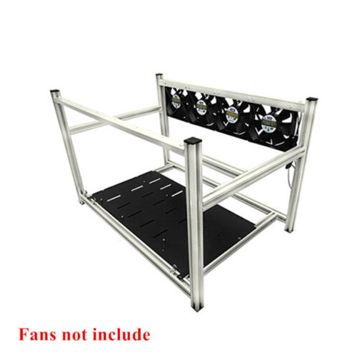 Stackable Open Air Frame Mining Rig Case Holder Aluminum Alloy For 6 Gpu Atx Psu