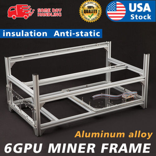 6Gpu Mining Rig Frame Equipment Aluminum Stackable For Mining