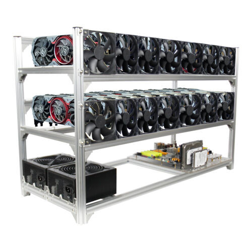 19Gpu Mining Rig Frame Aluminum Open Air Computer Case Miner Rig