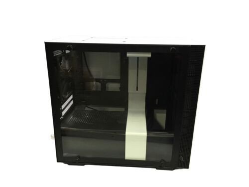 Nzxt H200B-W1 Matt Black/White Mini-Itx Tempered Glass Side Panel Pc Case