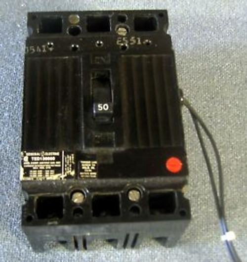 GE TED136050 50A, 600V, 3 POLE CIRCUIT BREAKER W shunt