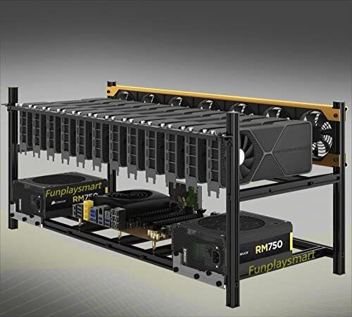 V4D 8/12-Gpu Miner Frame, Stackable Miner Rack With Integral Aluminum Fan