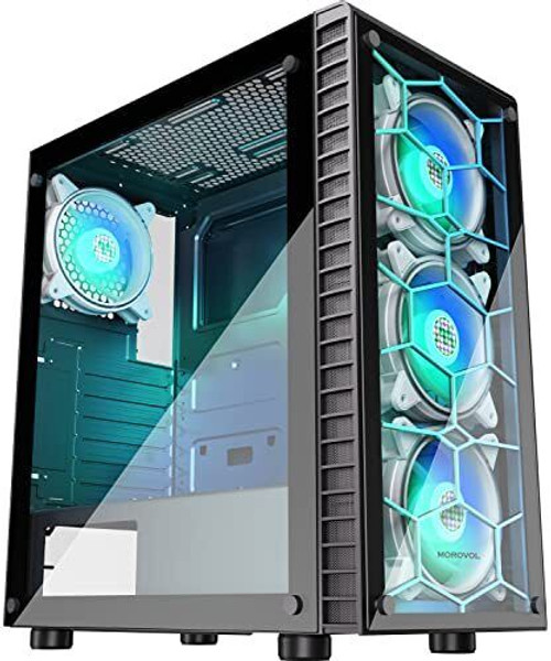 Atx Pc Case Pre-Install 4Pcs 120Mm Argb Fans, Mid Tower Pc Gaming Case, Usb