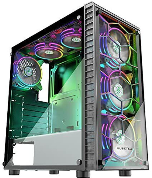 Atx Pc Case Pre-Installed 6Pcs 120Mm Argb Fans, Computer Gaming Case With