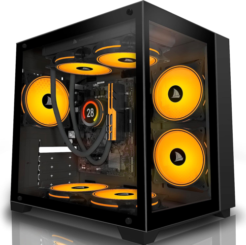 Pc Case H8 Atx Mid Tower Usb3.0 Tempered Glass Gaming Computer Case Without Fan