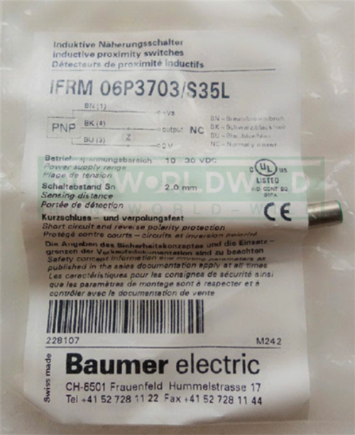 1Pcs New For Baumer Proximity Switch Ifrm 06P3703/S35L Sensor