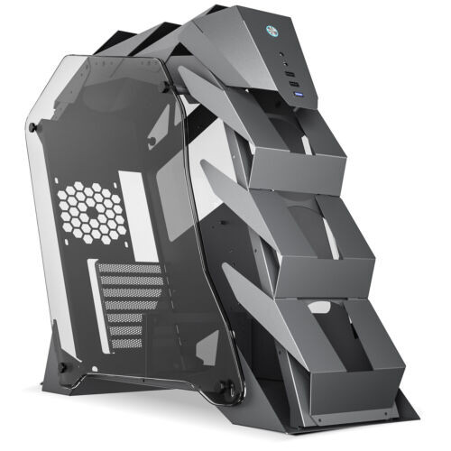 Vetroo K1 Gray Open Frame Mid-Tower Gaming Pc Computer Case Atx Micro-Atx Itx