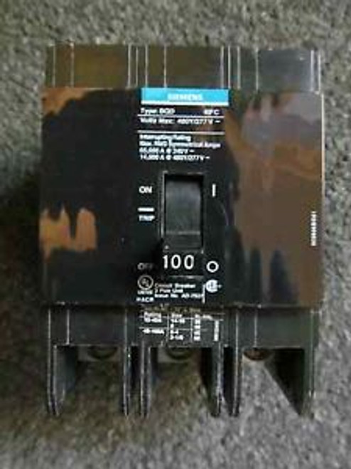 Siemens Type BQD 100 Amp 240 V 3 Pole Circuit Breaker