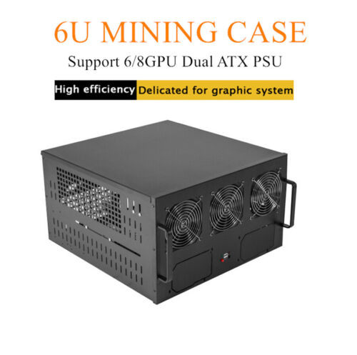 Open Air Mining Miner Frame For 6/8 Gpu Graphics Cards Support Double Atx Psu Us