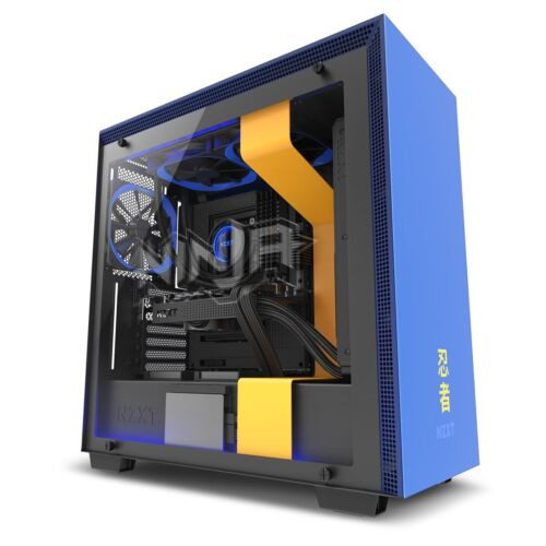Nzxt H700I Ninja Edition - Atx Mid-Tower Pc Gaming Case - Yellow/Blue