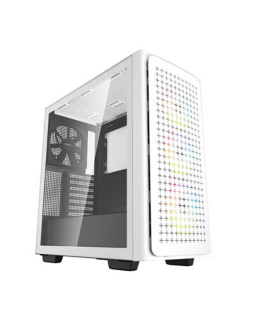 Deepcool Ck560 White Mid-Tower Computer Case, Tempered Glass Panel. High-Airflow