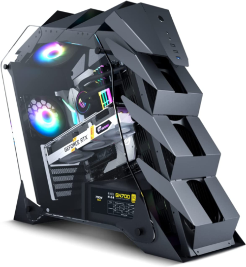 K1 Pangolin Mid-Tower Atx Pc Gaming Case, Dual Tempered Glass, Usb 3.0 I/O Panel