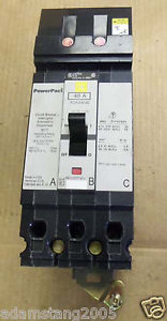 Square D FDA  3 pole 40 amp 480Y/277v 240v FDA34040 PowerPact Circuit Breaker