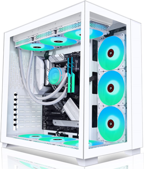 Kediers Pc Case - Atx Tower Tempered Glass Gaming Computer Case With 9 Argb