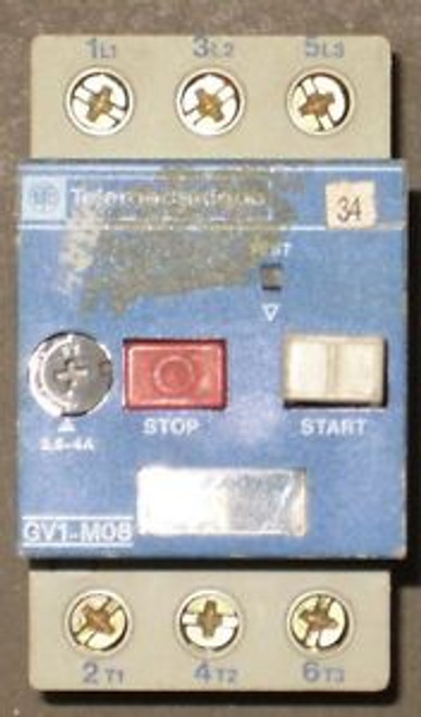 TELEMECANIQUE MODEL GV1-M08 ,  MOTOR PROTECTOR , USED