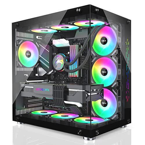 Atx Mid-Tower Pc Case Black 10 Pre-Installed 120Mm Rgb Fans Gaming Pc Case 2