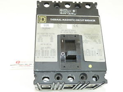 Used Square D FAL34060 3p 60a 480v Circuit Breaker 1-yr Warranty