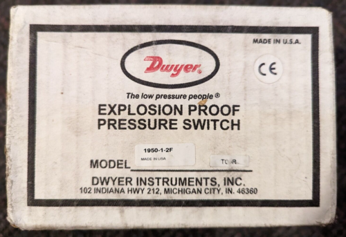 New Sealed Dwyer 1950-1-2F Explosion Proof Pressure Switch