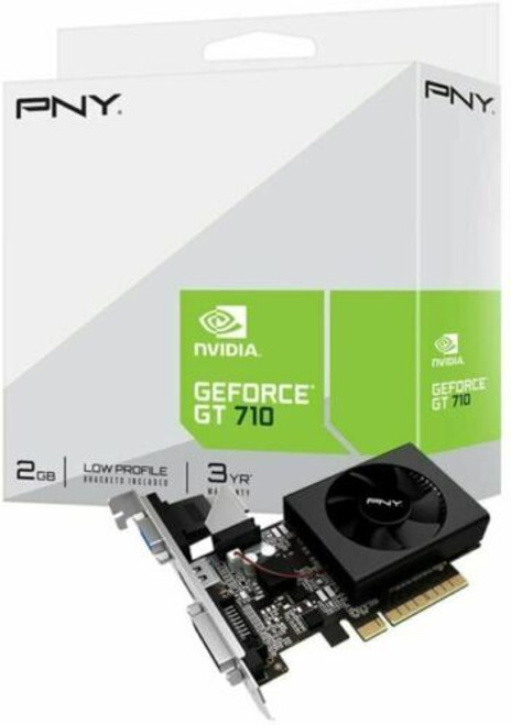 New Pny Nvidia Geforce Gt 710 2Gb Ddr3 Vga/Dvi/Hdmi Pci-Express Video Card