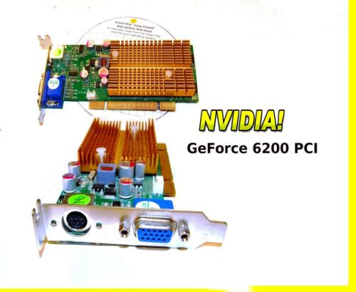 Pci Retro Windows 95/98/Me/2K/Xp/7 Video Card. Nvidia Gf-6200 128Mb Jaton 338Pci