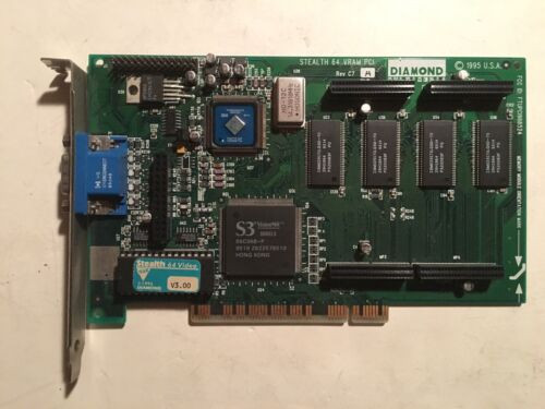 Diamond Multimedia Stealth 64 Vram Pci V3.0 Rev C7 Fcc# Ftupci968524 S3 Visio...