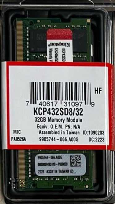 Kingston 32Gb (So-Dimm) (Ddr4 Sdram) Memory (Kcp432Sd832)